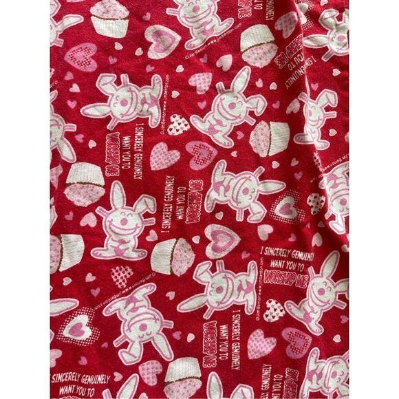 Y2K happy bunny capri lounge pants red hearts - Picture 4 of 4